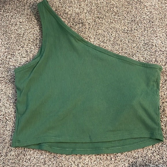 Victoria’s Secret PINK green one sleeve rubbed crop Large - Picture 5 of 5